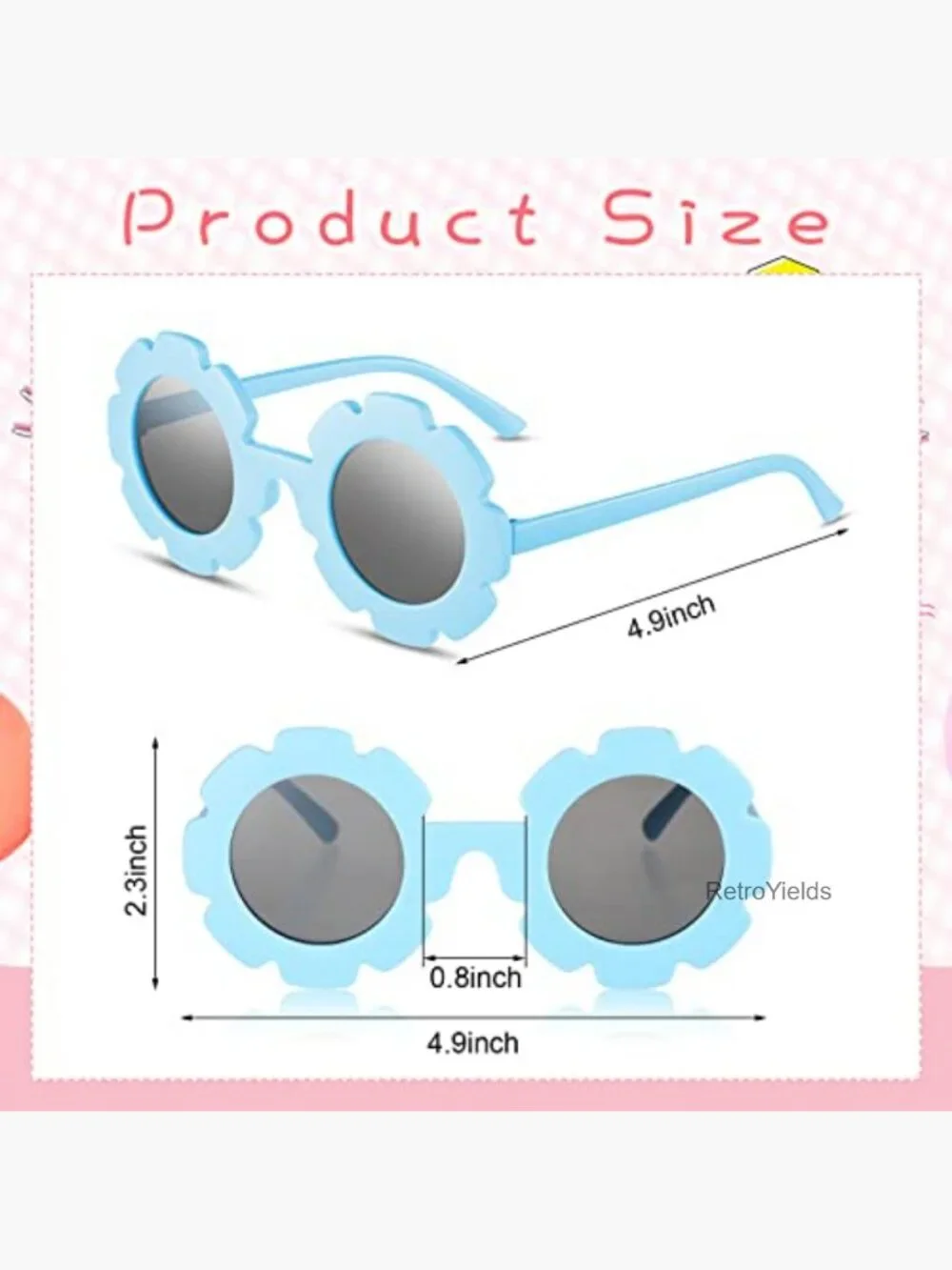 6 Pcs Kids Round Flower Sunglasses Daisy Glasses Toddler Beach Eyewear